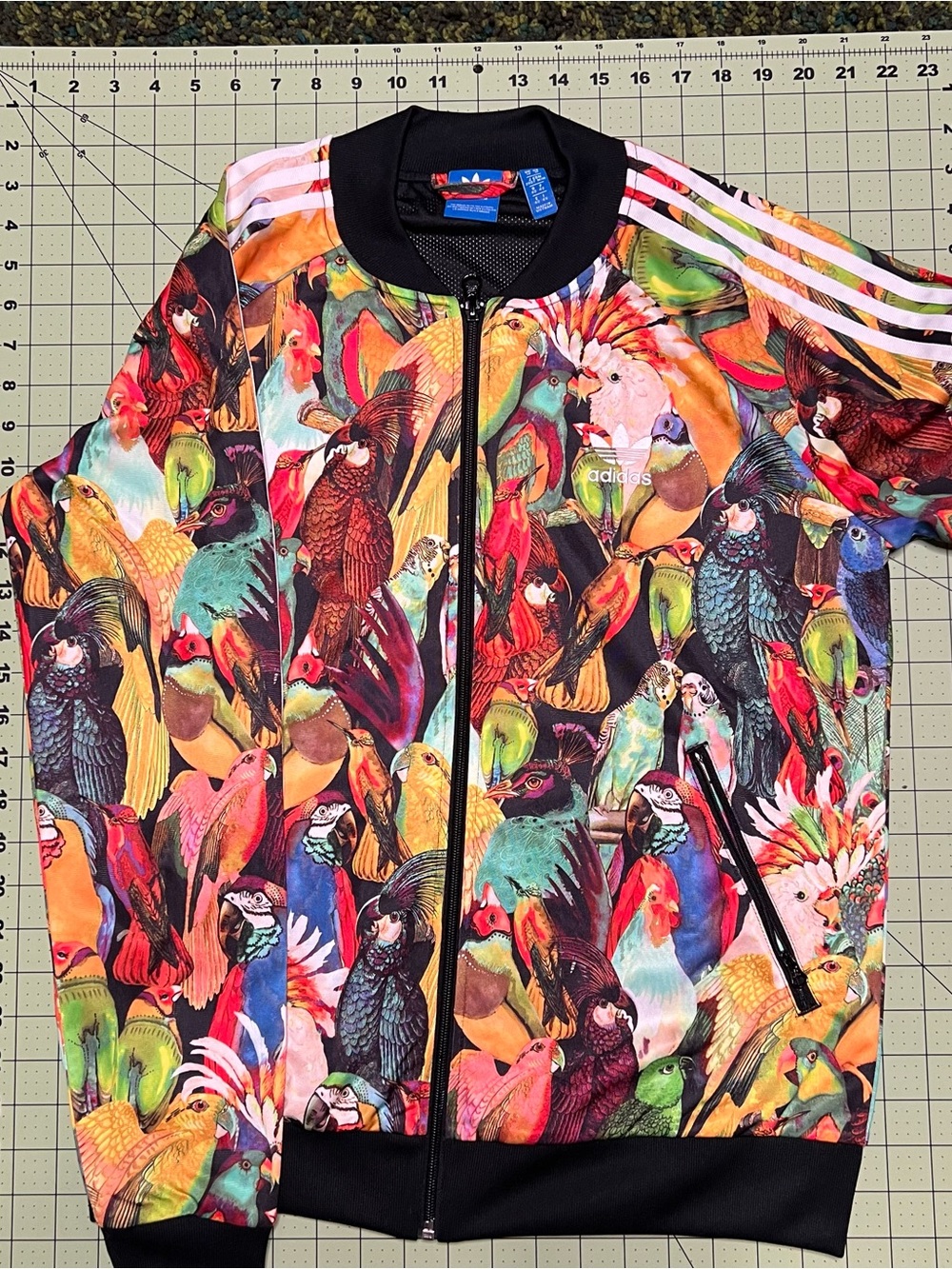 adidas Multicolor Parrot Print Track Jacket with Black Trim